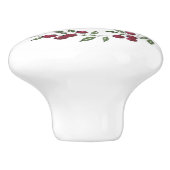 Red Berries krans Keramische Knop (Zijkant)