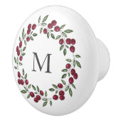 Red Berries krans Keramische Knop (Rechts)