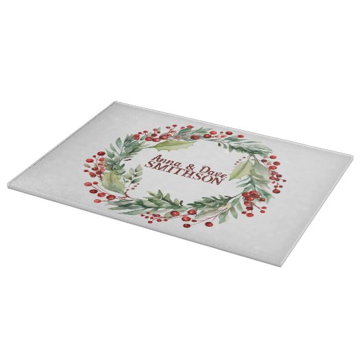 Red Berries krans Snijplank (Hoek)