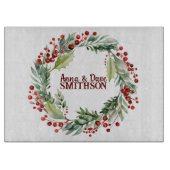 Red Berries krans Snijplank (Voorkant)