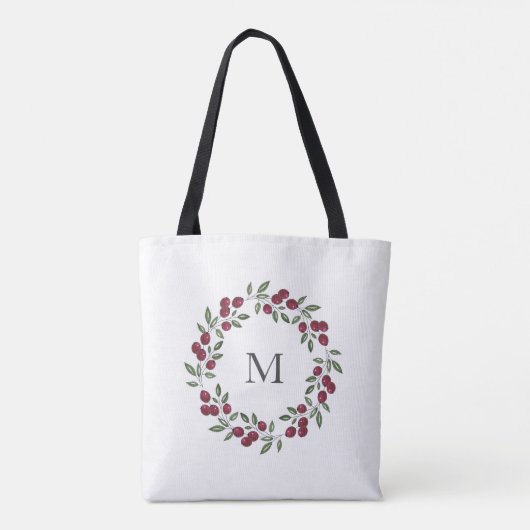 Red Berries krans Tote Bag (Achterkant)