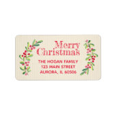 Red Berries laat ivoren kerstvakantie terugkeren Etiket (Voorkant)