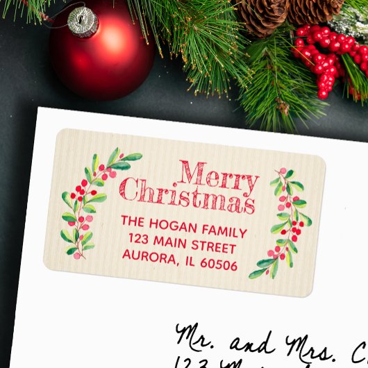 Red Berries laat ivoren kerstvakantie terugkeren Etiket