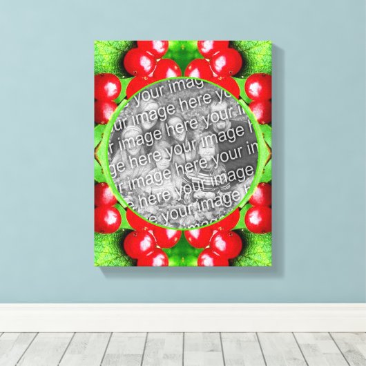 Red Berries Natuur Lijst Creëer Uw eigen foto Canvas Afdruk (Insitu (Houten vloer))