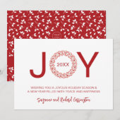 Red Berries Rosehips wierp de feestvreugde. Feestdagenkaart (Voorkant / Achterkant)