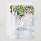 Red Berries Sneeuwvlokken Zakelijk Logo Kerstmis Feestdagenkaart (Achterkant)