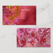 RED BERRIES SWIRLS fuchsia metallic parel Visitekaartje (Voorkant / Achterkant)