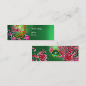 RED BERRIES SWIRLS GEMSTONE green Mini Visitekaartje (Voorkant / Achterkant)