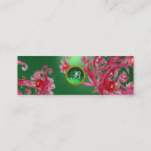 RED BERRIES SWIRLS GEMSTONE green Mini Visitekaartje (Achterkant)