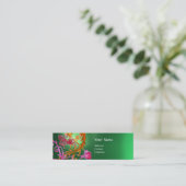 RED BERRIES SWIRLS GEMSTONE green Mini Visitekaartje (Staand voorkant)