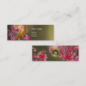 RED BERRIES SWIRLS GEMSTONE Red grijs Mini Visitekaartje (Voorkant / Achterkant)