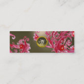 RED BERRIES SWIRLS GEMSTONE Red grijs Mini Visitekaartje (Achterkant)