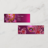 RED BERRIES SWIRLS GEMSTONE red roze Mini Visitekaartje (Voorkant / Achterkant)