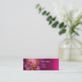 RED BERRIES SWIRLS GEMSTONE red roze Mini Visitekaartje (Staand voorkant)