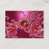RED BERRIES SWIRLS GEMSTONE roze Visitekaartje (Achterkant)