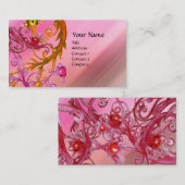 RED BERRIES SWIRLS metallic parel Visitekaartje (Voorkant / Achterkant)