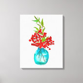 Red Berries waterverf kunst Canvas Afdruk (Voorkant)