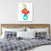 Red Berries waterverf kunst Canvas Afdruk (Insitu (Slaapkamer))