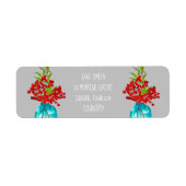 Red Berries waterverf kunst Etiket (Voorkant)