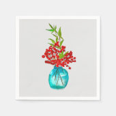 Red Berries waterverf kunst Servet (Voorkant)