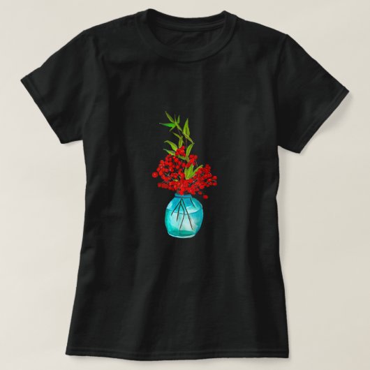 Red Berries waterverf kunst T-shirt (Design voorkant)