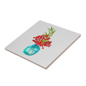 Red Berries waterverf kunst Tegeltje (Zijkant)