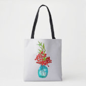Red Berries waterverf kunst Tote Bag (Voorkant)