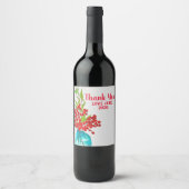 Red Berries waterverf kunst Wijn Etiket (Voorkant)