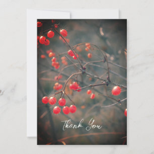 Red Berries Winter Natuur Fotografie Bedankkaart