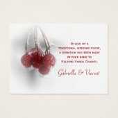 Red Berries Winter Wedding Charity Favor Kaart (Voorkant)