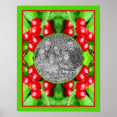 Red Berries With Raindrops Nature Add Your Photo Poster (Voorkant)