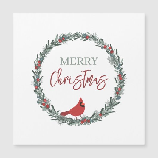 Red Berries Wreath and Red Cardinal Christmas  (Voorkant)