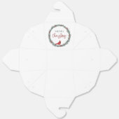 Red Berries Wreath and Red Cardinal Christmas Bedankdoosjes (Ongevouwen)