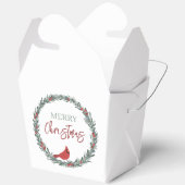 Red Berries Wreath and Red Cardinal Christmas Bedankdoosjes (Open)