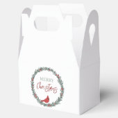 Red Berries Wreath and Red Cardinal Christmas Bedankdoosjes (Geopend)