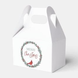 Red Berries Wreath and Red Cardinal Christmas  Bedankdoosjes