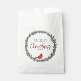 Red Berries Wreath and Red Cardinal Christmas  Bedankzakje