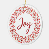 Red Berries Wreath Corporate kerstversiering Keramisch Ornament (Links)
