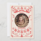 Red Berry Baby eerste kerstdag Feestdagenkaart (Voorkant)