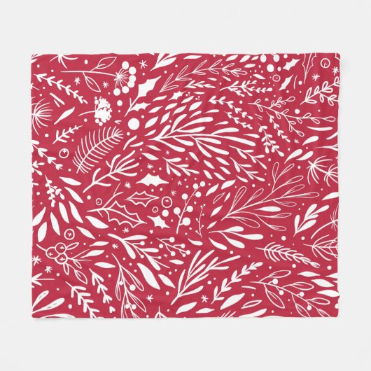 Red Berry Bliss Fleece Blanket (Voorkant (Horizontaal))