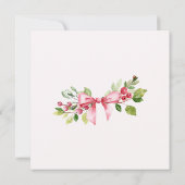 Red Berry Bow Kerst Vakantie Party uitnodiging (Achterkant)