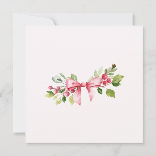 Red Berry Bow Kerst Vakantie Party uitnodiging (Achterkant)