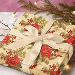 Red Berry Christmas  Pattern Cadeaupapier<br><div class="desc">Red Berry Christmas  Pattern</div>