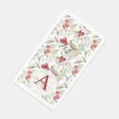 Red Berry Cranberry takken Monogrammed Kerstmis Servet (Hoek)