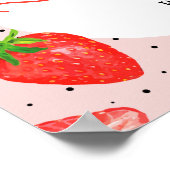 Red Berry Eerste Verjaardag Aardbei Meisje Verjaar Poster (Hoek)