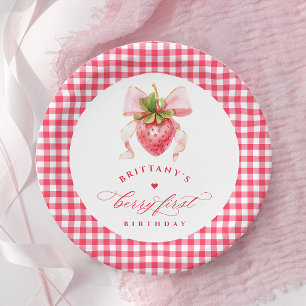 Red Berry eerste verjaardag Papieren Bordje