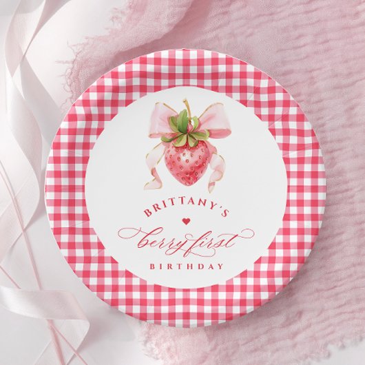 Red Berry eerste verjaardag Papieren Bordje