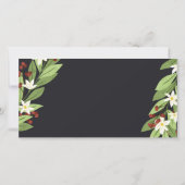 Red Berry Floral Twigs Vrolijk getrouwd Kerstmis Bedankkaart (Achterkant)