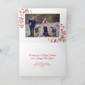 Red Berry Foliage Kerstvakantie foto Feestdagen Kaart (Binnen)