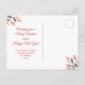 Red Berry Foliage Kerstvakantie foto Feestdagenkaart (Achterkant)